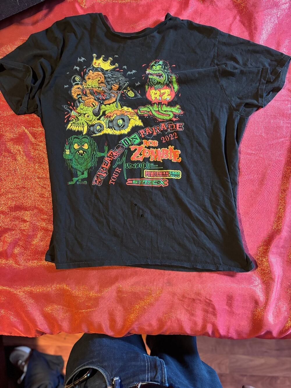 Rob Zombie Tour T-Shirt Unisex Black 2022 Short Sleeve Graphic Tee
